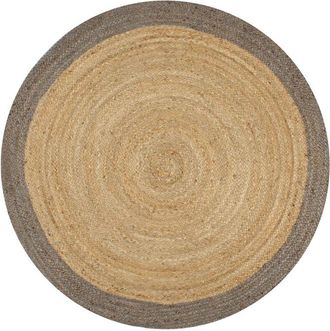 vidaXL Handmade Rug Jute with Grey Border 120 cm Vidaxl