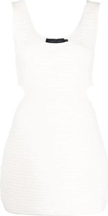 Proenza Schouler Wavy Rib-knit Tanktop - Dames - Korte kleedjes - Wit - L - Polyester - Kleedjes