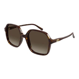 Valentino Sunglasses, female, Brown, Size: 56 MM Light V Acetate Sunglasses