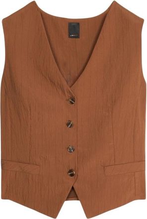 Oltre Fluid Fabric Vest - Dames - Gillet - Bruin - 4XL - Katoen - Kostuums