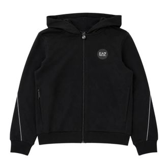 Emporio Armani Hooded Sweatshirt - male - Emporio Armani - Kids Sweatshirts - Black - 12 Y - Kids