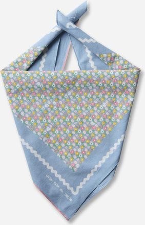 KAPITAL Fastcolor Selvedge Bandana (Skull and Flower) Sax