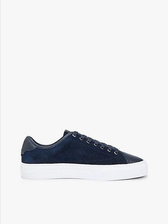 Tommy Hilfiger Leather Mixed Texture Court Trainers