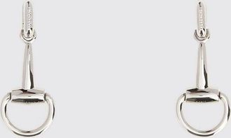 Gucci Orecchini pendenti in metallo finitura argento con dettaglio Horsebit