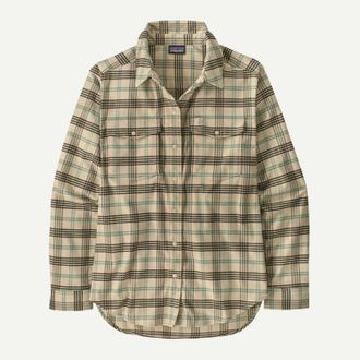 Patagonia Womens Canyonite Flannel Shirt In Orcas/ Dark Natural