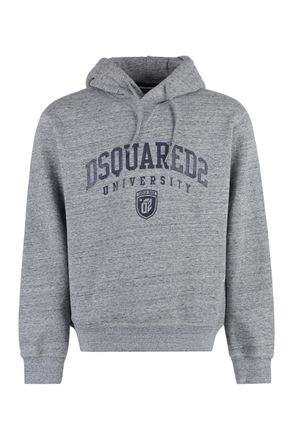 DSQUARED2 GREY コットン混 HOODIE DSQUARED2 | Grey Men's Hooded Sweatshirt | YOOX