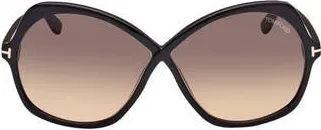 Tom Ford Rosemin 64mm Gradient Oversize Butterfly Sunglasses in Sblk/smkg at Nordstrom Rack