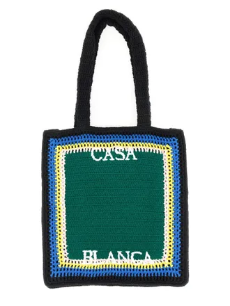 Casablanca Unisex Crochet Bag Green Main: Cotton Handbags Hand