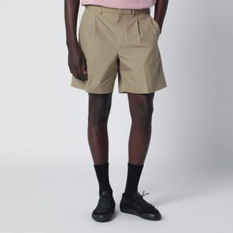 Prada Putty-colored cotton bermuda shorts