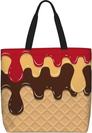 Generic Women Handbag Ice Cream Womens Tote Bag Reusable Large Capacity Shopping Bags, For Christmas, Holiday, Gym, Wedding, Swim