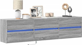 vidaXL Vidaxl - Mueble De Tv De Pared Con Led Gris Sonoma 180x31x45 Cm