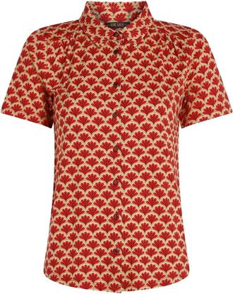 King Louie Dames, Blouses & Shirts, Rood, Maat: XL Viscose