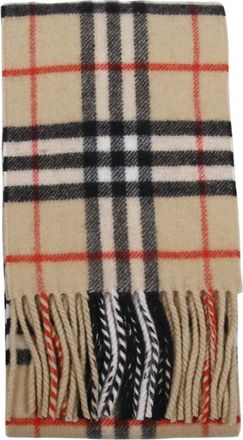 Burberry Accessoires, Dames, Veelkleurig, ONE Size, Kasjmier, MU CHK Cashmere Sjaal