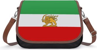 Generic State Flag of Iran Crossbody Bag Womens Handbag PU Message Bags Shoulder Purse with Adjustable Strap