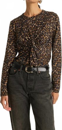 Nation Ltd Marion Twist Front Tee In Winter Leopard