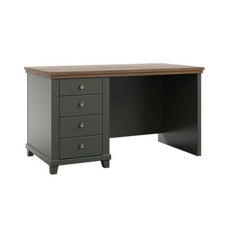 Petits Meubles Escritorio de 4 cajones paneles laminados verde y madera