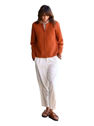 Celtic & Co. Zip Through Knitted Jacket in Burnt Orange at Nordstrom, Size Large