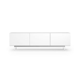 HERDASA Mueble tv 3 puertas melamina blanco patas blanco 52x180x44 cm