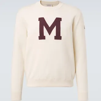 Moncler Embroidered cotton-blend sweater