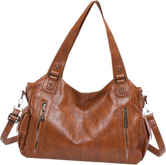 Generic Large Capacity Tote Bag - Fashionable Women Shoulder Bag, PU Leather Casual Bags, Stylish Working Bags For Shopping Business And Other Purpose