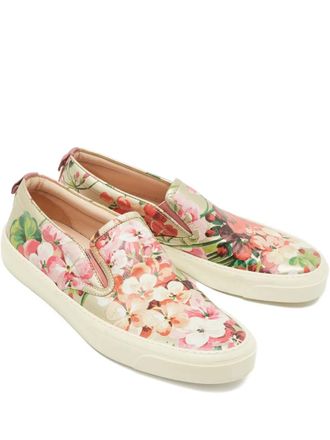 Gucci floral-print leather sneakers - women - Rubber/Leather/Leather - 38 - Pink