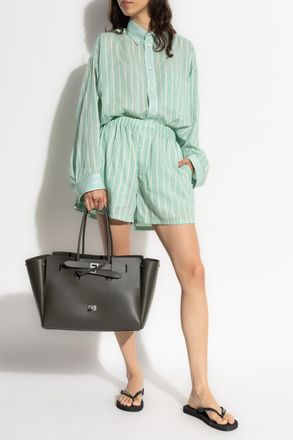Balenciaga Shirt With Stripe Pattern, Womens, Green