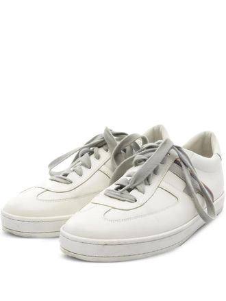 Herm&egrave;s 00s Boomerang leather sneakers - men - Leather/Leather/Rubber - 41 - Neutrals