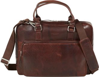 Howard London Laptop Bag Leopold - Heren - Laptoptassen - Bruin - ONE Size - Leer - Tassen