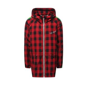 Palm Angels Light Jackets, male, Red, Size: M Multicolor Striped Windbreaker Jacket