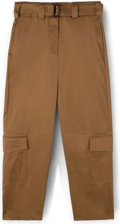 Motivi Broeken, Dames, Bruin, XS, Satijn, Cargo Broek in Satijn