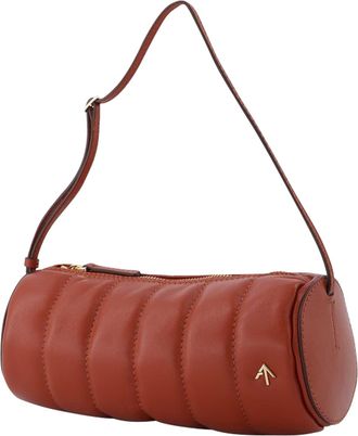 Manu Atelier Padded Cylinder Bag in Red Leather