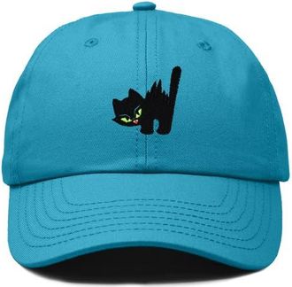 Dalix Blink Black Cat Dad Cap in Teal at Nordstrom