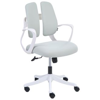 Beliani Silla De Oficina Giratoria Moderna Tapizada Con Respaldo Reclinable Regulaci&oacute;n De Altura Y Reposabrazos Gris Claro Orivo