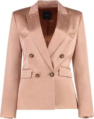 Pinko Pinko Womens Satin Blazer - Tan Cotton - Size EU 36 (Womens)