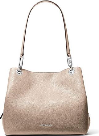 Michael Kors Kensington Large Shoulder Tote Womens Handbags Light Sand, Leather