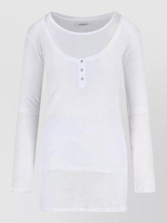 Gimaguas knee length dress scoop neckline buttons