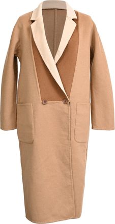 Max Mara Kipur Reversible Coat in Beige Wool
