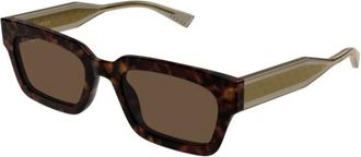 Gucci Sunglasses, male, Brown, Size: 53 MM Rectangular Frame Sunglasses
