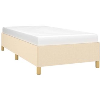 vidaXL Estructura de cama sin colchón tela crema 90x200 cm Vidaxl
