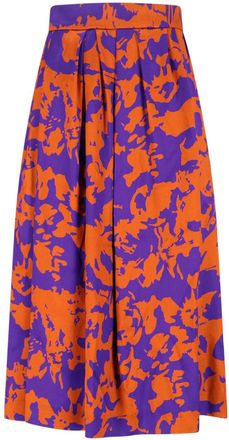 Dries Van Noten Flowing Orange Skirt With Smooth Texture