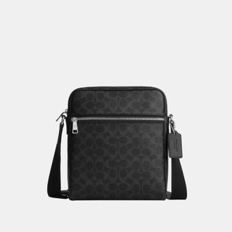 Coach Mens Tristan Crossbody Bag 22 In Signature Canvas - Black