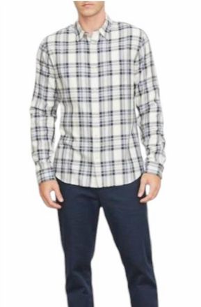 Vince Mens Ocean Plaid Shirt In Coastal Plaid