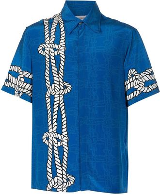 Amir Slama graphic-print silk shirt - men - Silk - PP - Blue