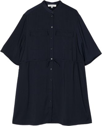 Maison Kitsuné short-sleeve button-up minidress - women - Polyester - 38 - Blue