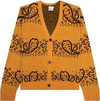 Rhude Cardigan Bandana con scollo a V - Giallo