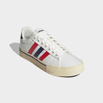adidas Sneaker ADIDAS SPORTSWEAR DAILY 4.0, Damen, Gr. 44,5, weiss (sanftes wei&szlig;, better scarlet, dunkelblau), Synthetik, Textil, Schuhe Sneaker