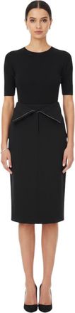 Alexander McQueen Black Solid Knee Length Skirt