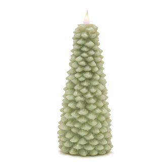 Melrose International Glittered Pine Tree Candle 10H - Green