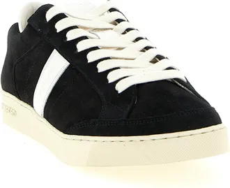 Tom Ford Mens Bicolor Leather Low Top Sneakers