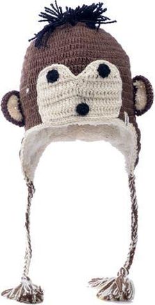 Nirvanna Designs Crochet Monkey Hat in White Combo at Nordstrom, Size Small